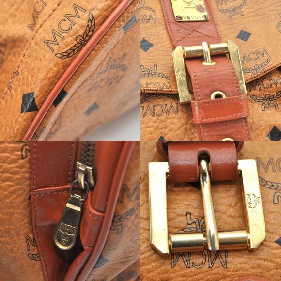 768312AV (V4) MCM Backpack Bag Visetos Brown PVC - Picture 9 of 12